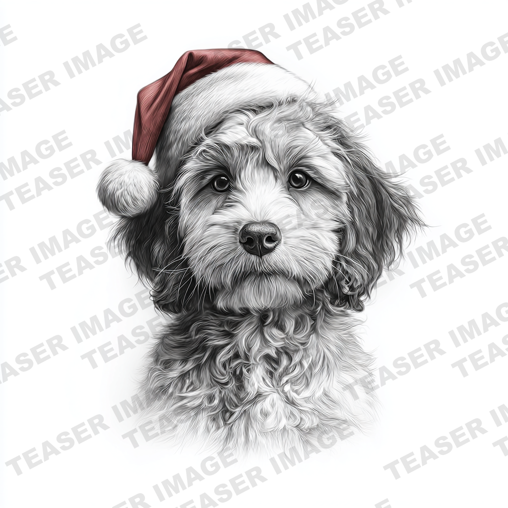 Sketchy Christmas Cockapoo (Set of 3)