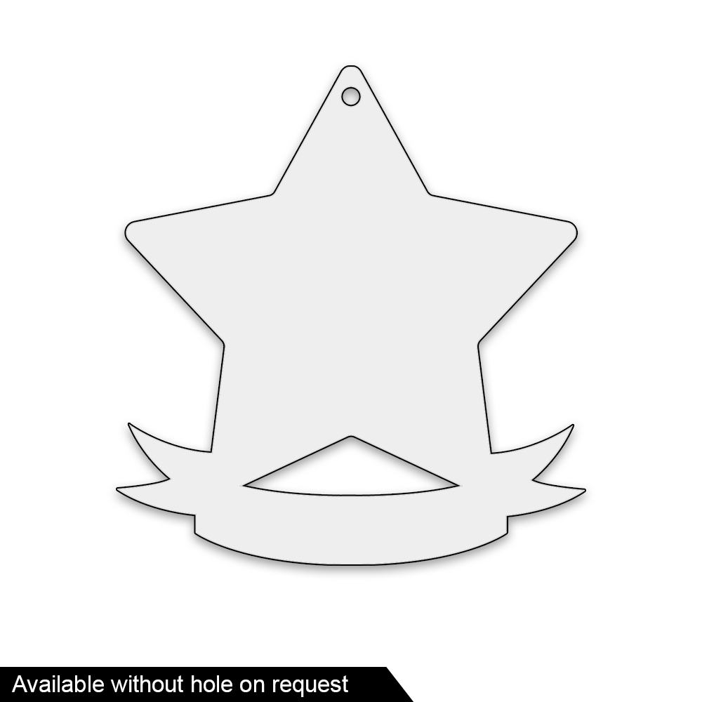 Acrylic star with banner - blank