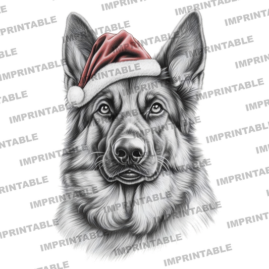 Sketchy Christmas German Shepherd
