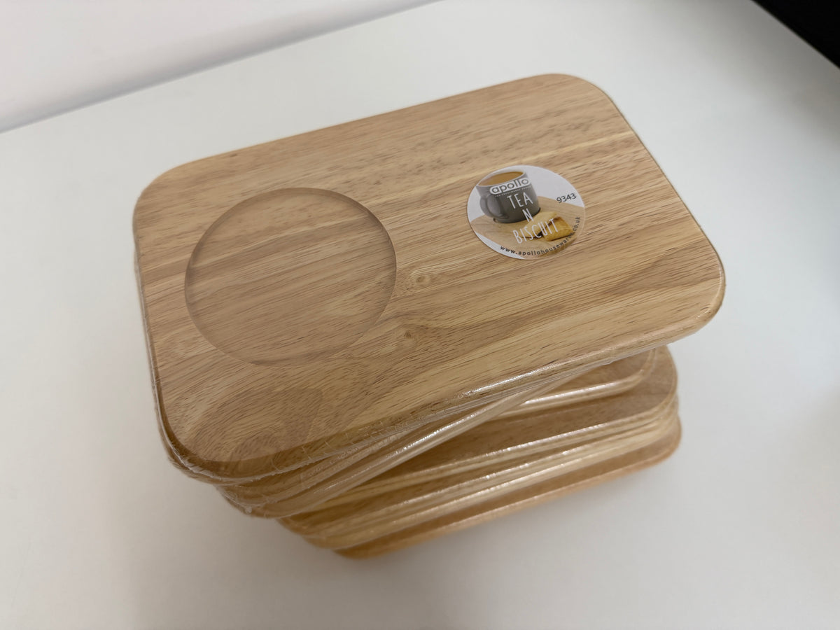 Wooden Tea & Biscuit Boards - pack of 10