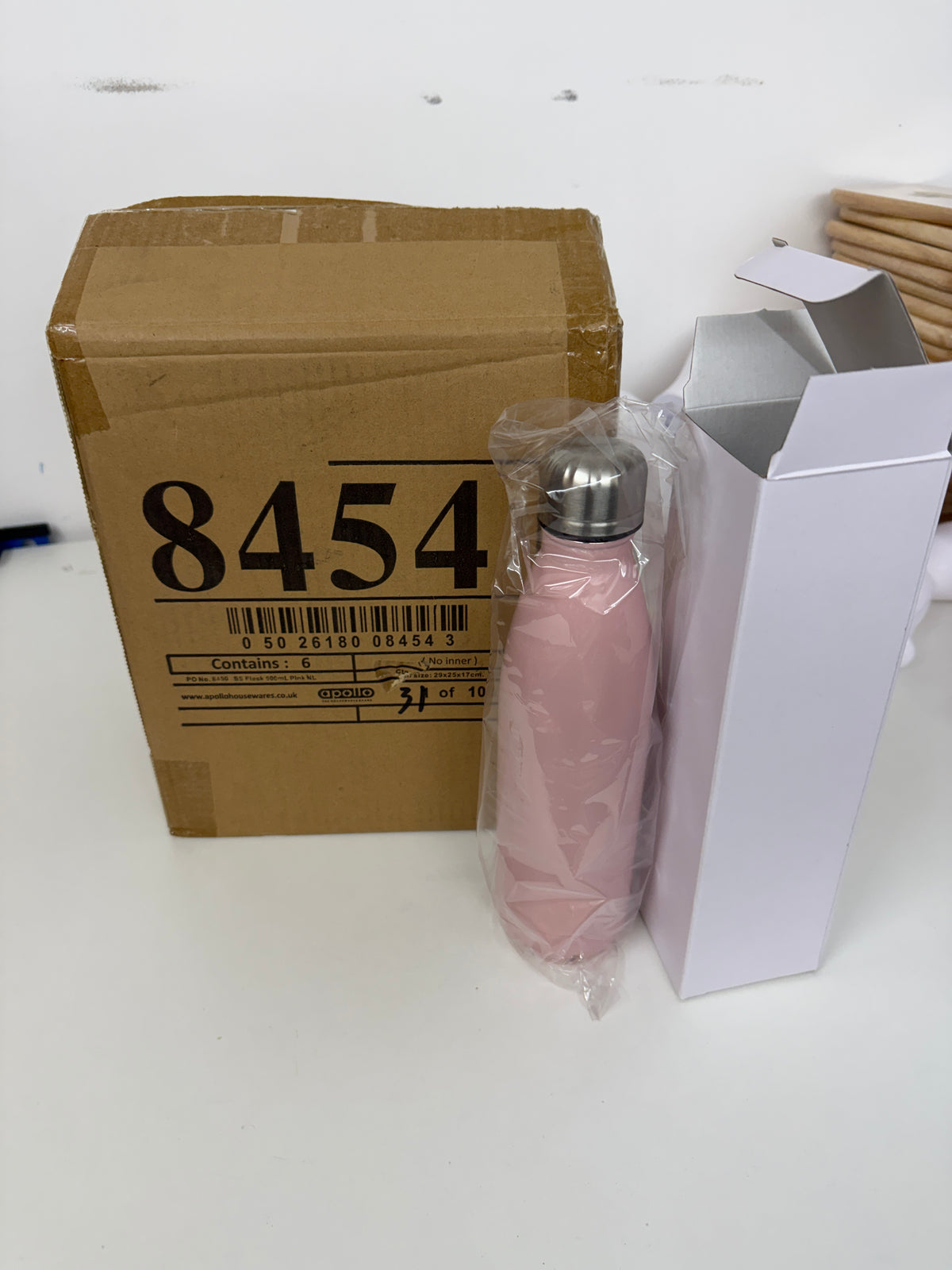 Pink 500ml bowling bottles - pack of 5