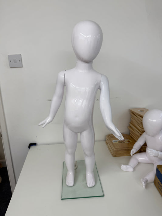 Toddler Mannequin (approx age 2) - Gloss White
