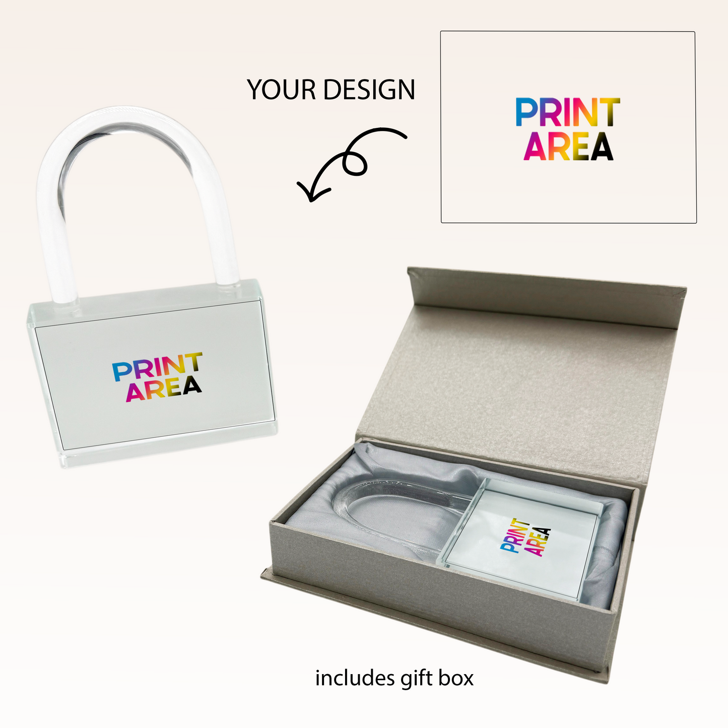 TCQ Crystal Photo Lock with Gift Box