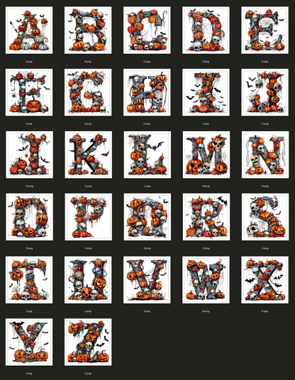 Halloween Alphabet PNGs