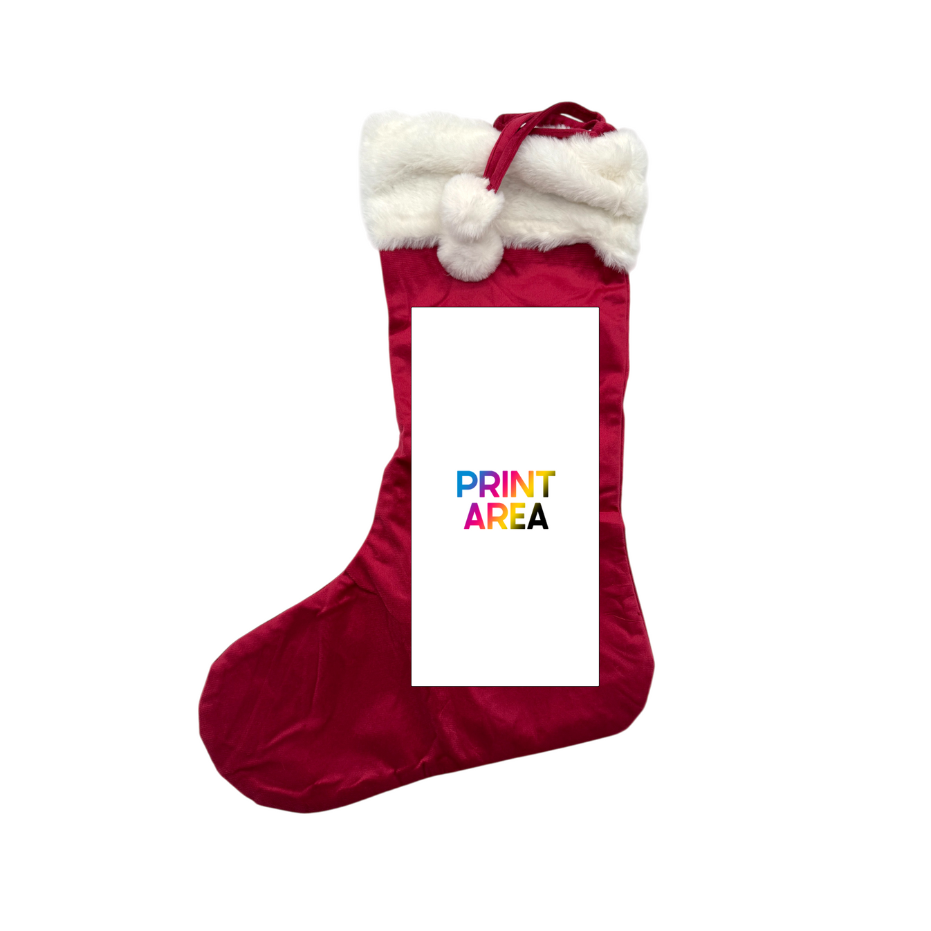 TCQ Luxury Velvet Red Christmas Stocking – imprintable.io