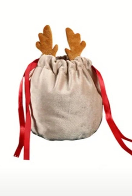 Reindeer drawstring stuff bag - Quantity of 30