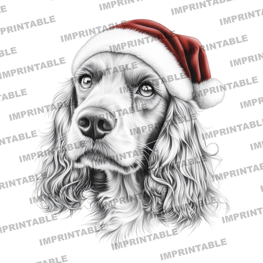 Sketchy Christmas Cocker Spaniel