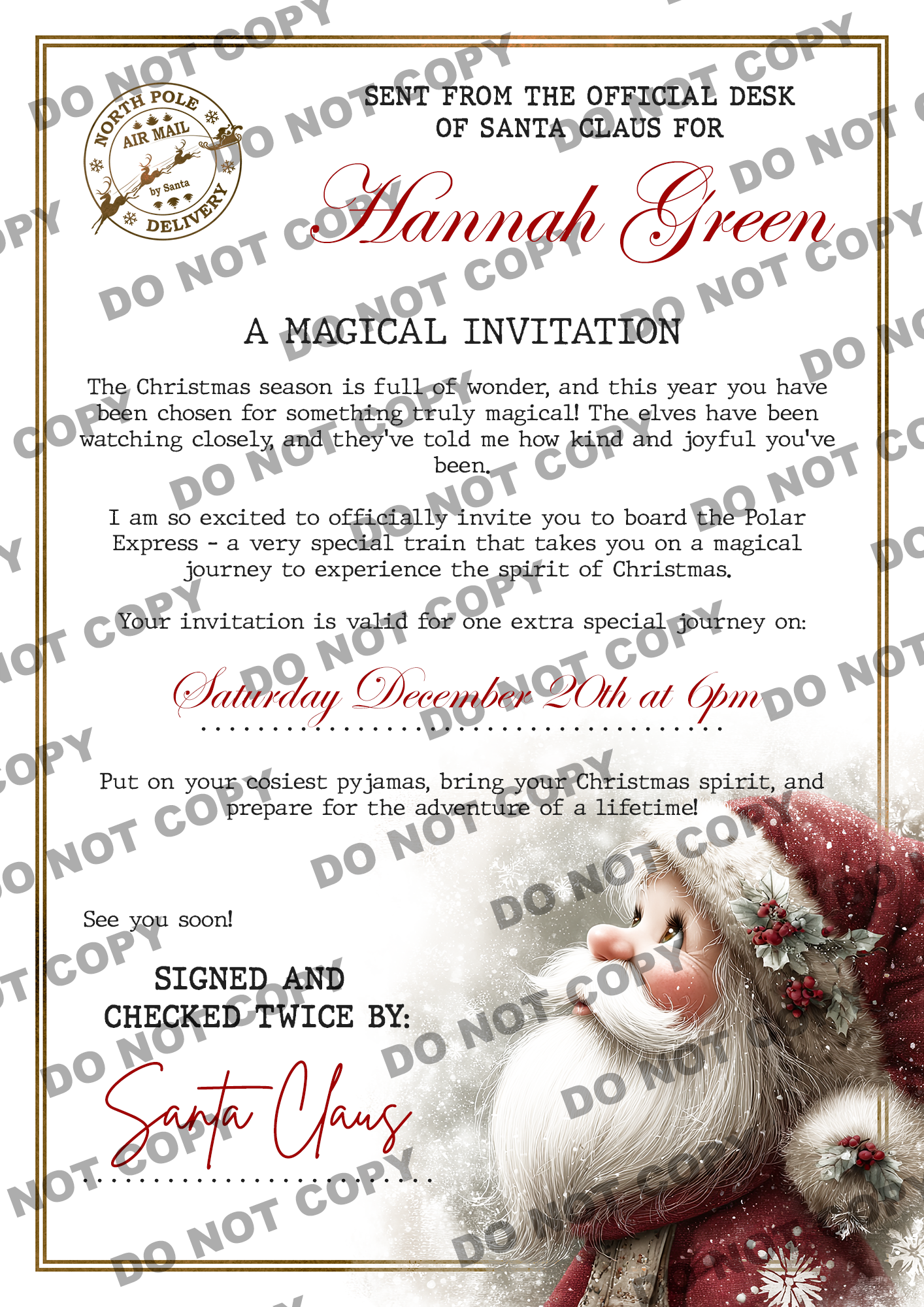 Vintage Santa Letters (limited to 50)